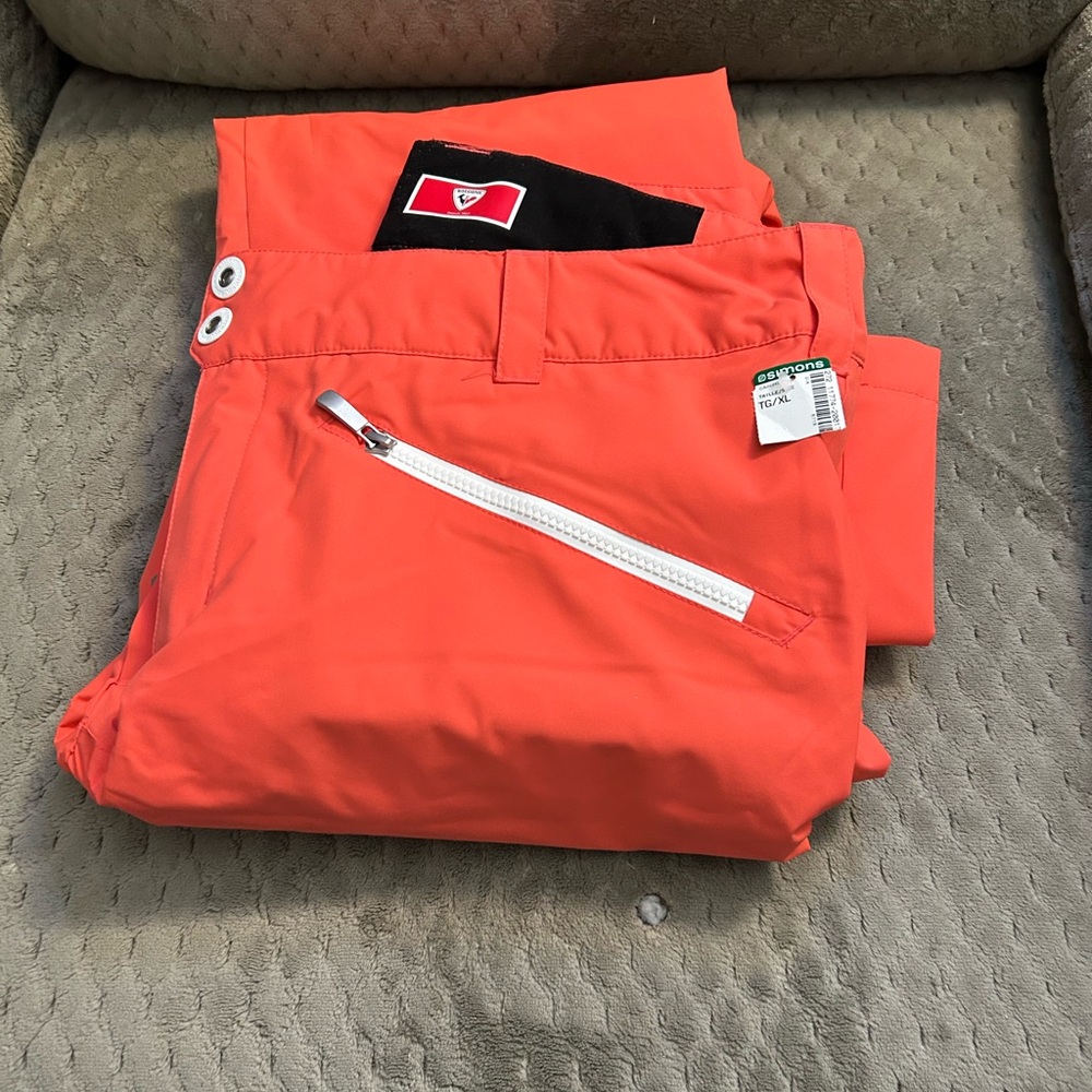 Rossignol Men's Vibrant Orange Cargo Pants with White Accent